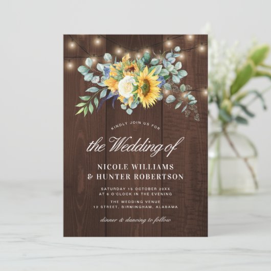 ヒマ素朴ワユーカリの糸ラ結婚イト 招待状 (スタンド正面)