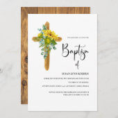 ヒマ素朴ワラ洗礼式の十字架 招待状 (正面/裏面)