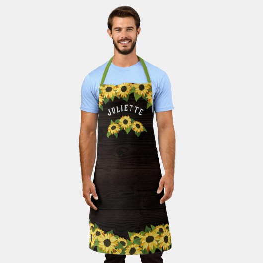 ヒマ素朴ワリとダークウッドの名前の追加 エプロン (着用した状態)