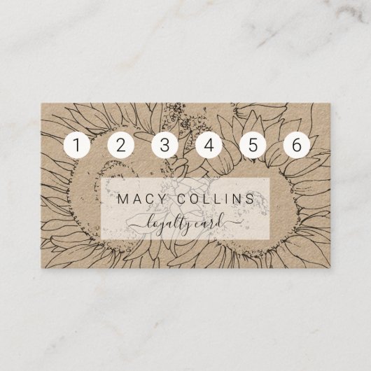 ヒマ素朴ワリオンクラフト紙ロイヤリティカード 名刺 (正面)