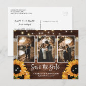 『ヒマ素朴ワリ・バーン・ウッド・フォト・セーブ・ザ・デート』 案内ポストカード (正面/裏面)