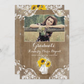 ヒマ素朴ワリ·メイソン·ジャー·フォト卒業パーティー 招待状 (正面/裏面)