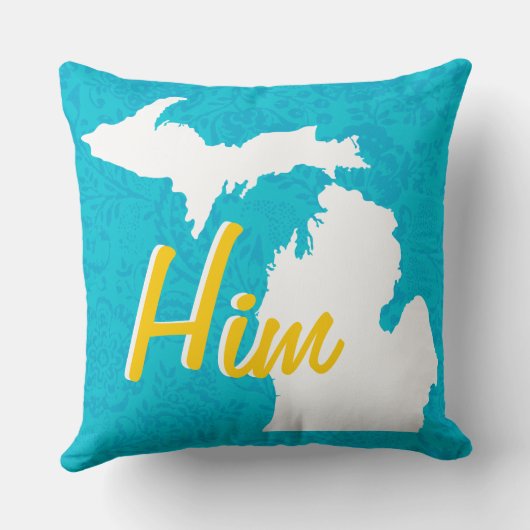 ヒムミシガン州または任意のカラー枕 クッション (裏面)
