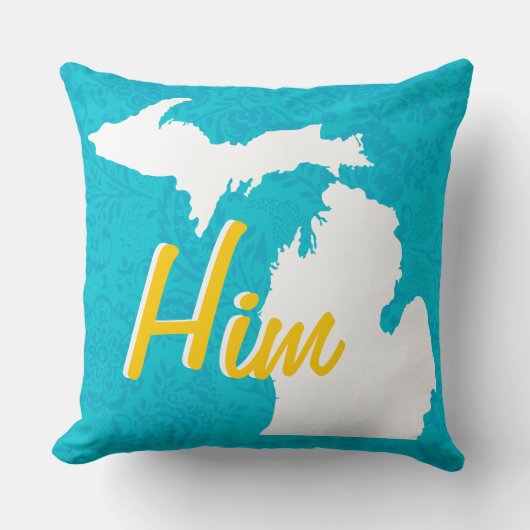 ヒムミシガン州または任意のカラー枕 クッション (正面)