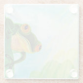 ヒメガエルがサンレイを受ける ガラスコースター (裏面)