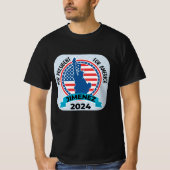 ヒメネス2024年の大統領に旗と像を持って Tシャツ (正面)