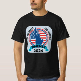 ヒメネス2024年の大統領に旗と像を持って Tシャツ