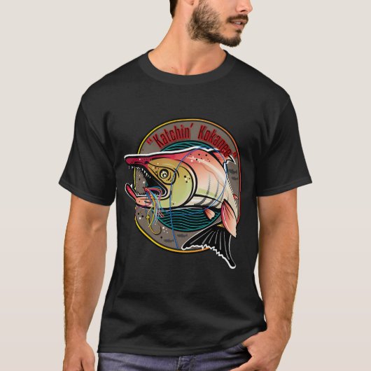 ヒメマス釣りアート Tシャツ (正面)