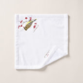 ヒメレンジャクの鳥の芸術 バスタオルセット (ウォッシュタオル)