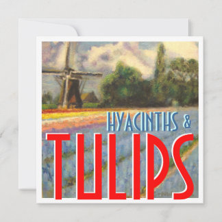 ヒヤシンスとチューリップ風車