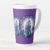 ヒヤシンスのステンドグラス カフェラテマグ (右アングル)