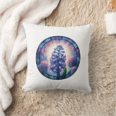 ヒヤシンスのステンドグラス クッション (ブランケット)