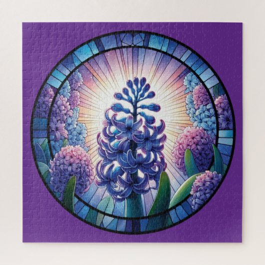 ヒヤシンスのステンドグラス ジグソーパズル (縦)