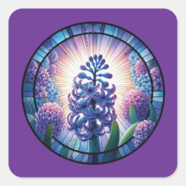 ヒヤシンスのステンドグラス スクエアシール