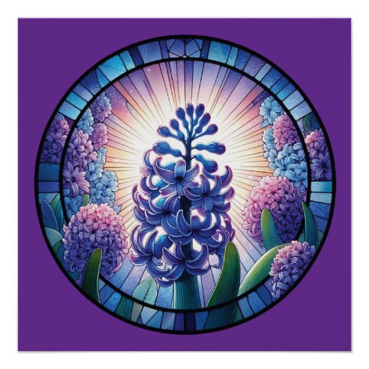 ヒヤシンスのステンドグラス ポスター (正面)