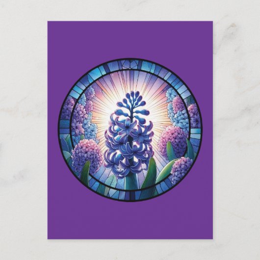 ヒヤシンスのステンドグラス ポストカード (正面)