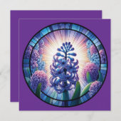 ヒヤシンスのステンドグラス 招待状 (正面/裏面)