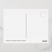 ヒヤシンスの動物が木の柱に止まっていた 箔シーズンポストカード (裏面)