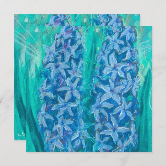 ヒヤシンスの花イースターギフト絵画フローラ (正面/裏面)