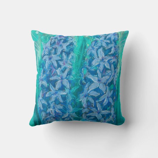 ヒヤシンスの花イースターギフト絵画フローラ クッション (裏面)