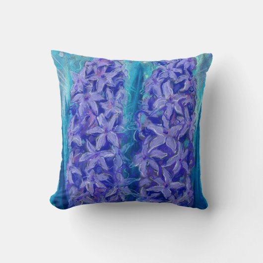 ヒヤシンスの花イースターギフト絵画フローラ クッション (正面)