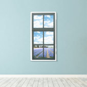 ヒヤシンスフローラフェイクウィンドウビュー キャンバスプリント (インサイチュ (ウッドフロア))