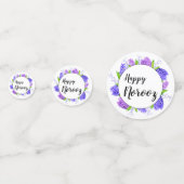 ヒヤシンスリースハッピーノーウズパープル新年 コンフェッティ (正面)