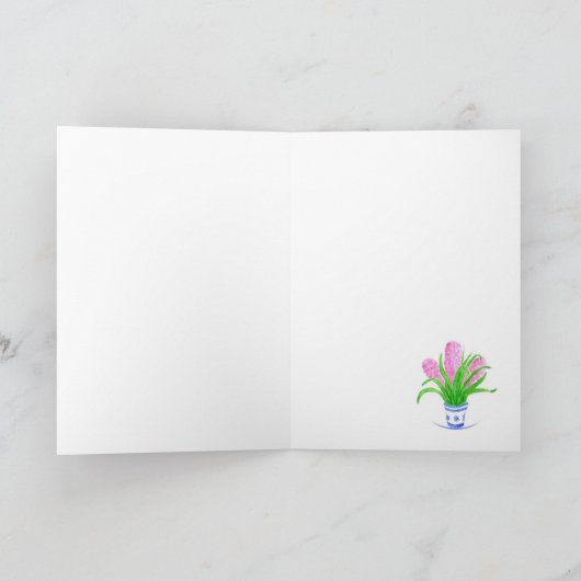 ヒヤシンス感動的引用文グリーティングカード カード (内部)