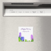 ヒヤシンス花パープルブルーピンクハッピーNorooz マグネット (インサイチュ (食洗機))