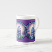 ヒヤシンス ステンドグラス アート ボーンチャイナマグカップ (正面右)