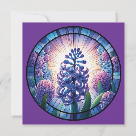 ヒヤシンス ステンドグラス アート 招待状 (正面)
