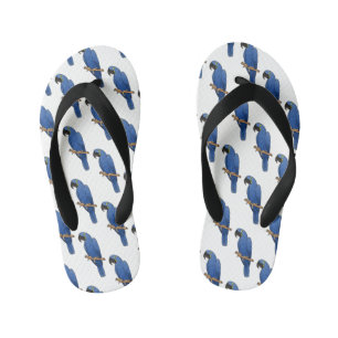 ヒヤシンス・マカオ鳥の漫画イラストレーション キッズビーチサンダル