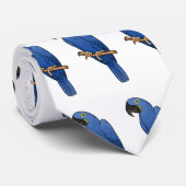 ヒヤシンス・マカオ鳥の漫画イラストレーション ネクタイ (ロール)