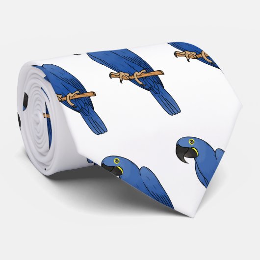 ヒヤシンス・マカオ鳥の漫画イラストレーション ネクタイ (ロール)