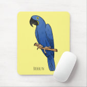 ヒヤシンス・マカオ鳥の漫画イラストレーション マウスパッド (マウス)