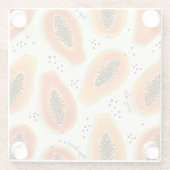 ヒヤパパイヤ模様 ガラスコースター (裏面)