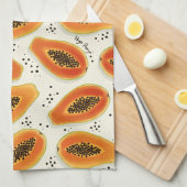 ヒヤパパイヤ模様 キッチンタオル (四つ折り)
