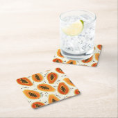 ヒヤパパイヤ模様 スクエアペーパーコースター (インサイチュ)