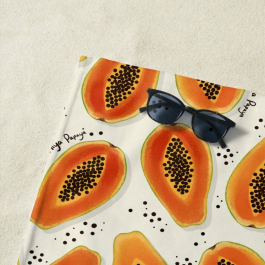 ヒヤパパイヤ模様 ビーチタオル (インサイチュ)