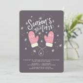 ヒュッゲ ミトン クリスマス ホリデー パーティー 招待状 (スタンド正面)