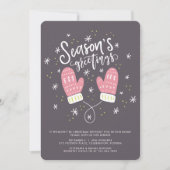 ヒュッゲ ミトン クリスマス ホリデー パーティー 招待状 (正面)