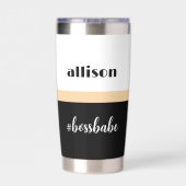 ヒュッスルミニマルパーソナライズされたボスバーベ 保温保冷タンブラー (背面)