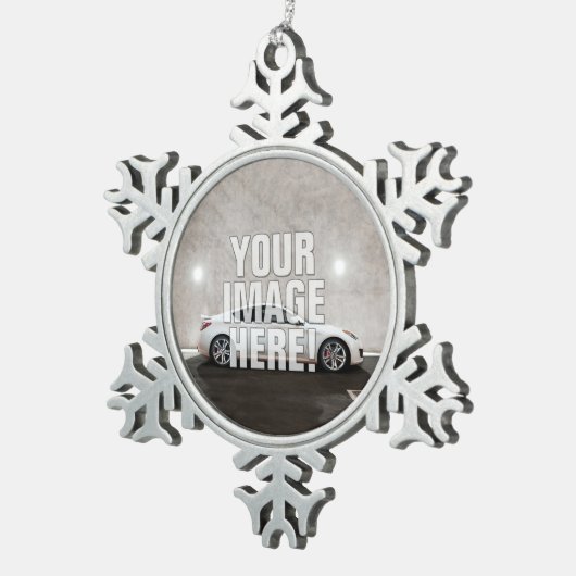 ヒュンダイの起源のクーペの写真-あなたの車を加えて下さい! スノーフレークピューターオーナメント (右)