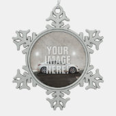 ヒュンダイの起源のクーペの写真-あなたの車を加えて下さい! スノーフレークピューターオーナメント (正面)