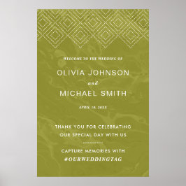 ヒュースはっきりしたシャルトリューグリーンマーブルウェルカムポスター ポスター