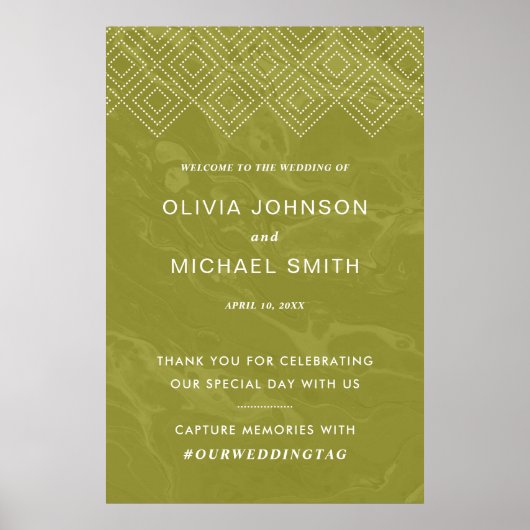 ヒュースはっきりしたシャルトリューグリーンマーブルウェルカムポスター ポスター (正面)