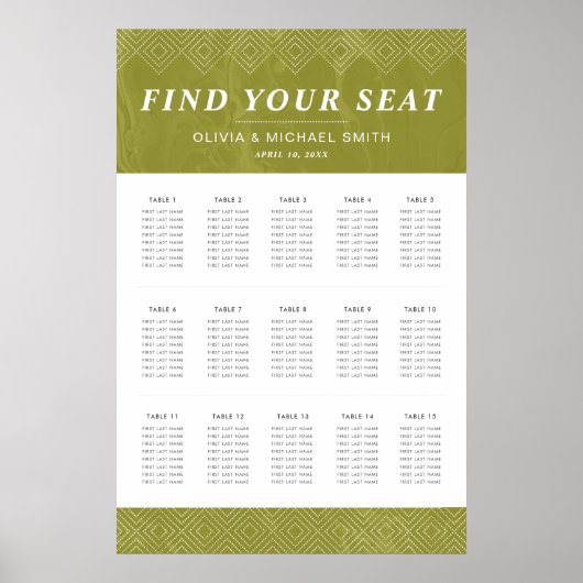 ヒュースはっきりしたチャートルーズグリーン座席表 ポスター (正面)