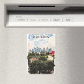 ヒューストカラフルンテキサス州旅行水の色 マグネット (インサイチュ (食洗機))