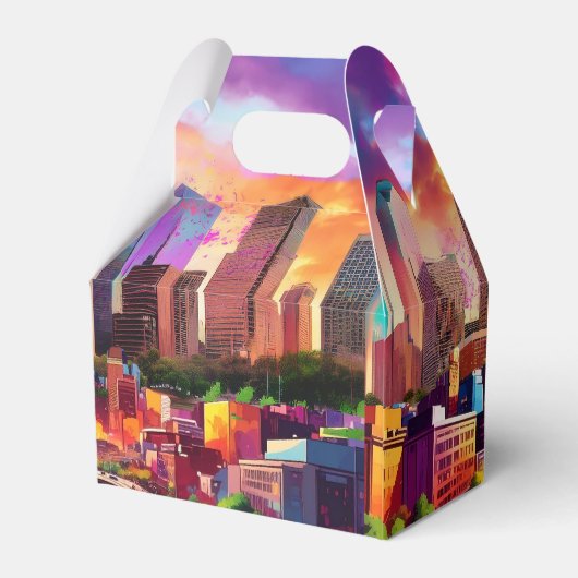 ヒューストンのスカイライン抽象アート フェイバーボックス (裏面サイド)