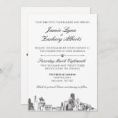 ヒューストンのスカイライン ウェディング インビテーション (正面/裏面)